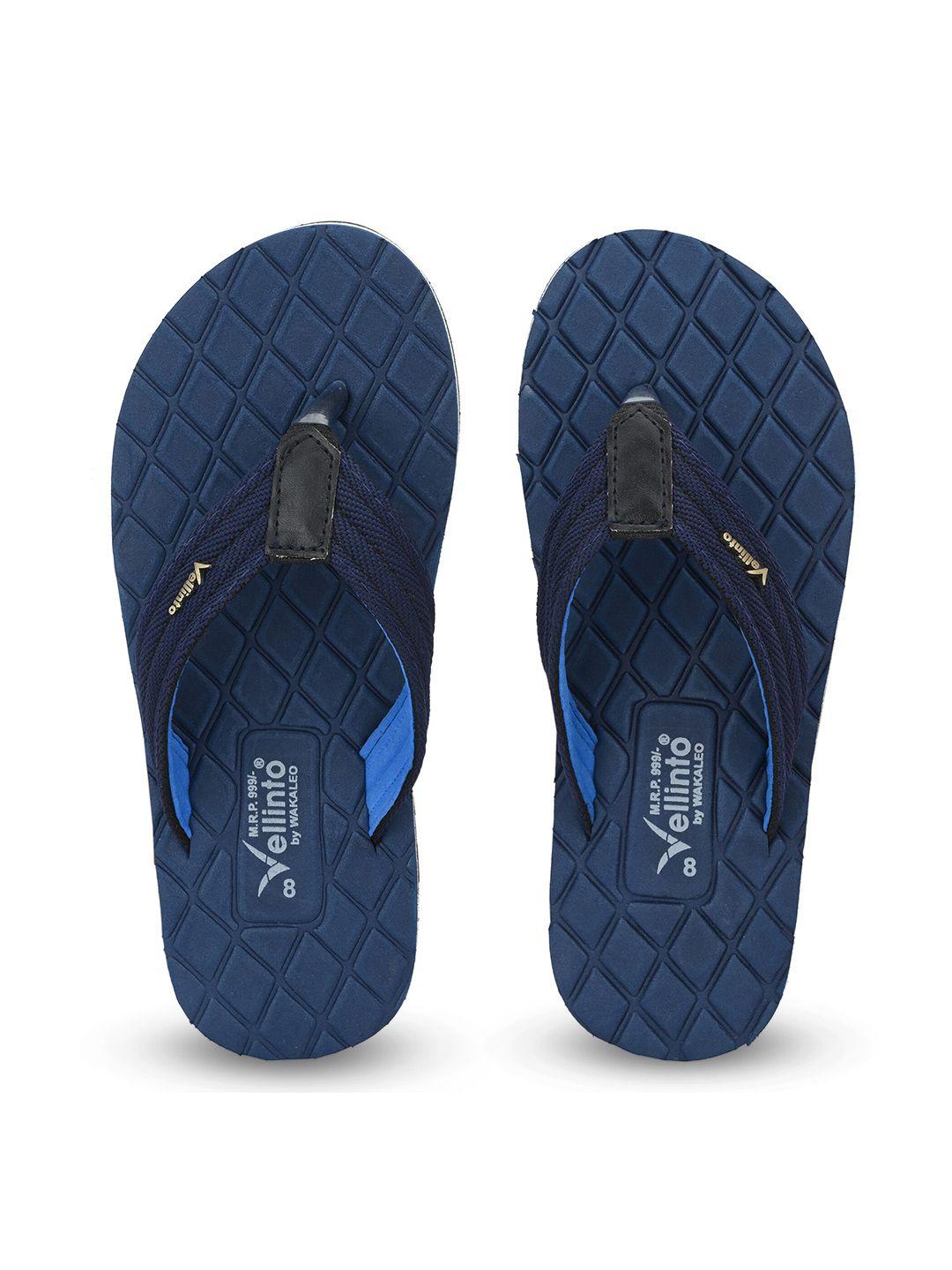 vellinto men blue & black thong flip-flops