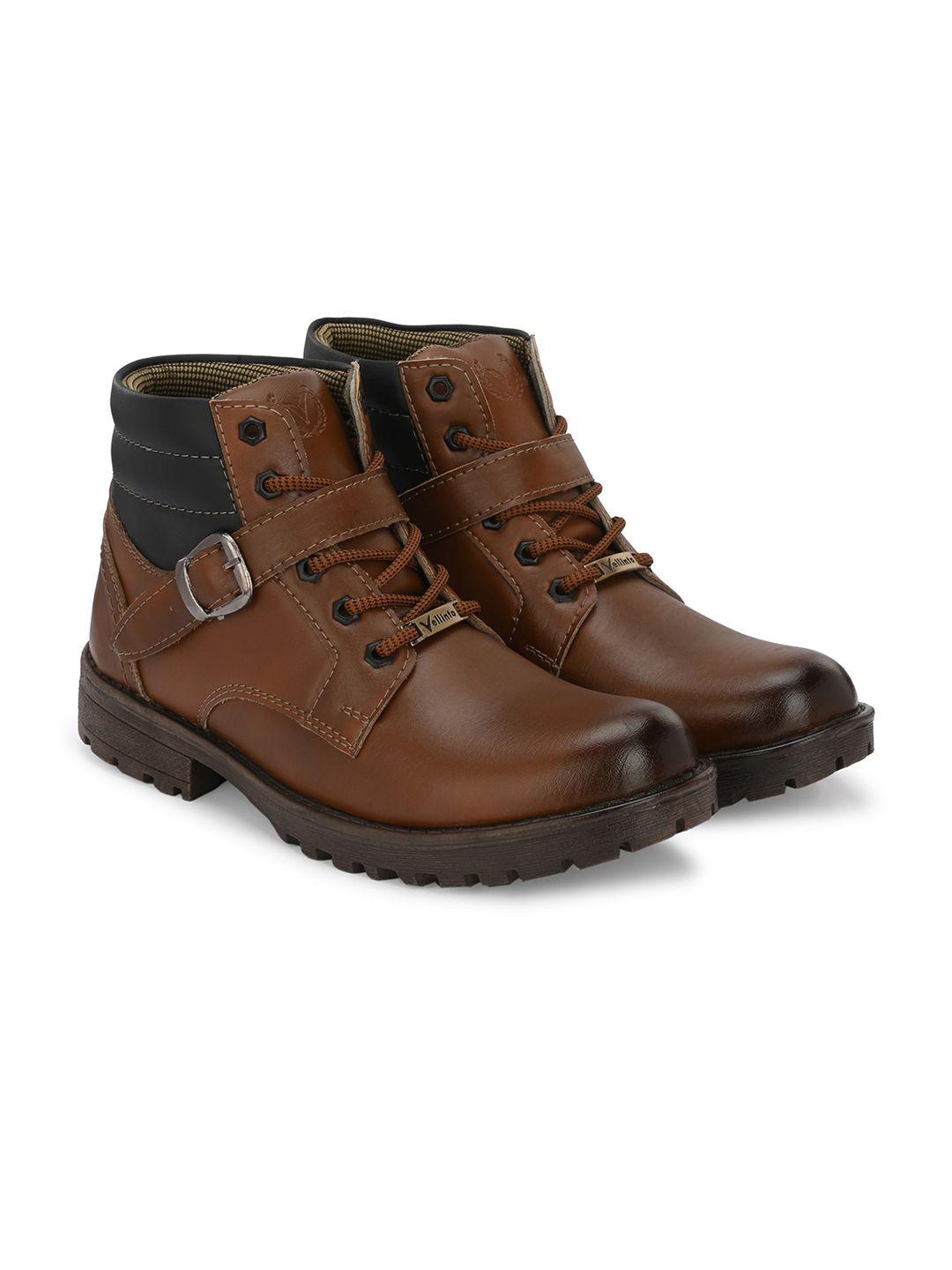 vellinto men commander buckle detail mid-top biker boots