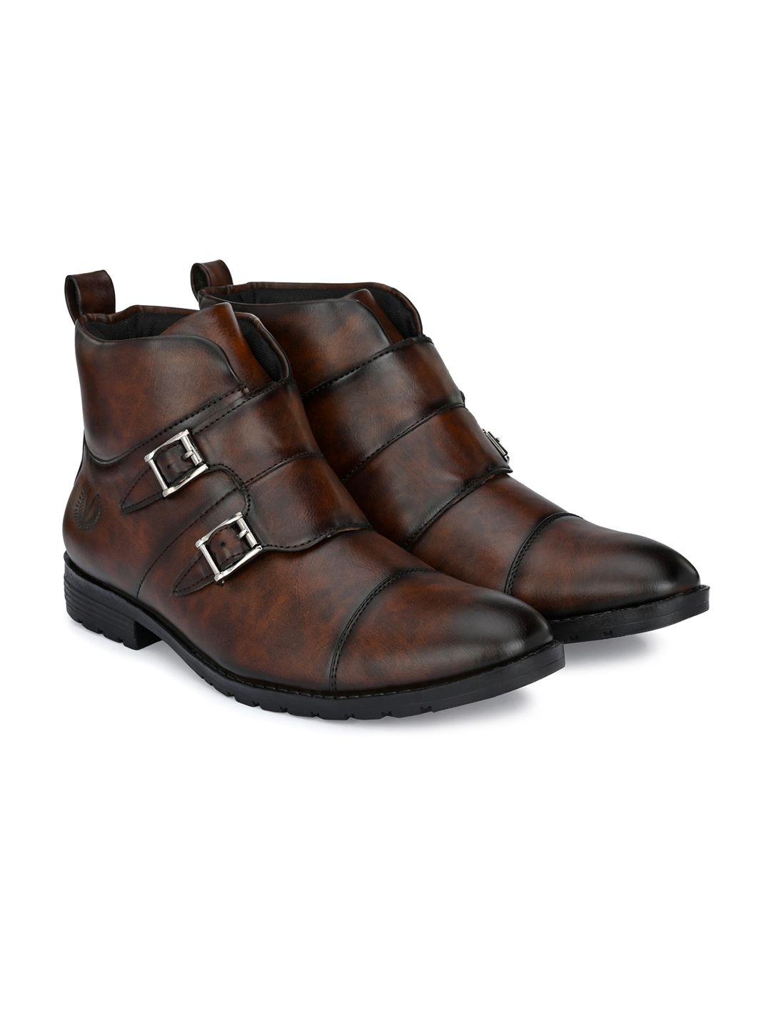 vellinto men majestic mid-top monk straps boots