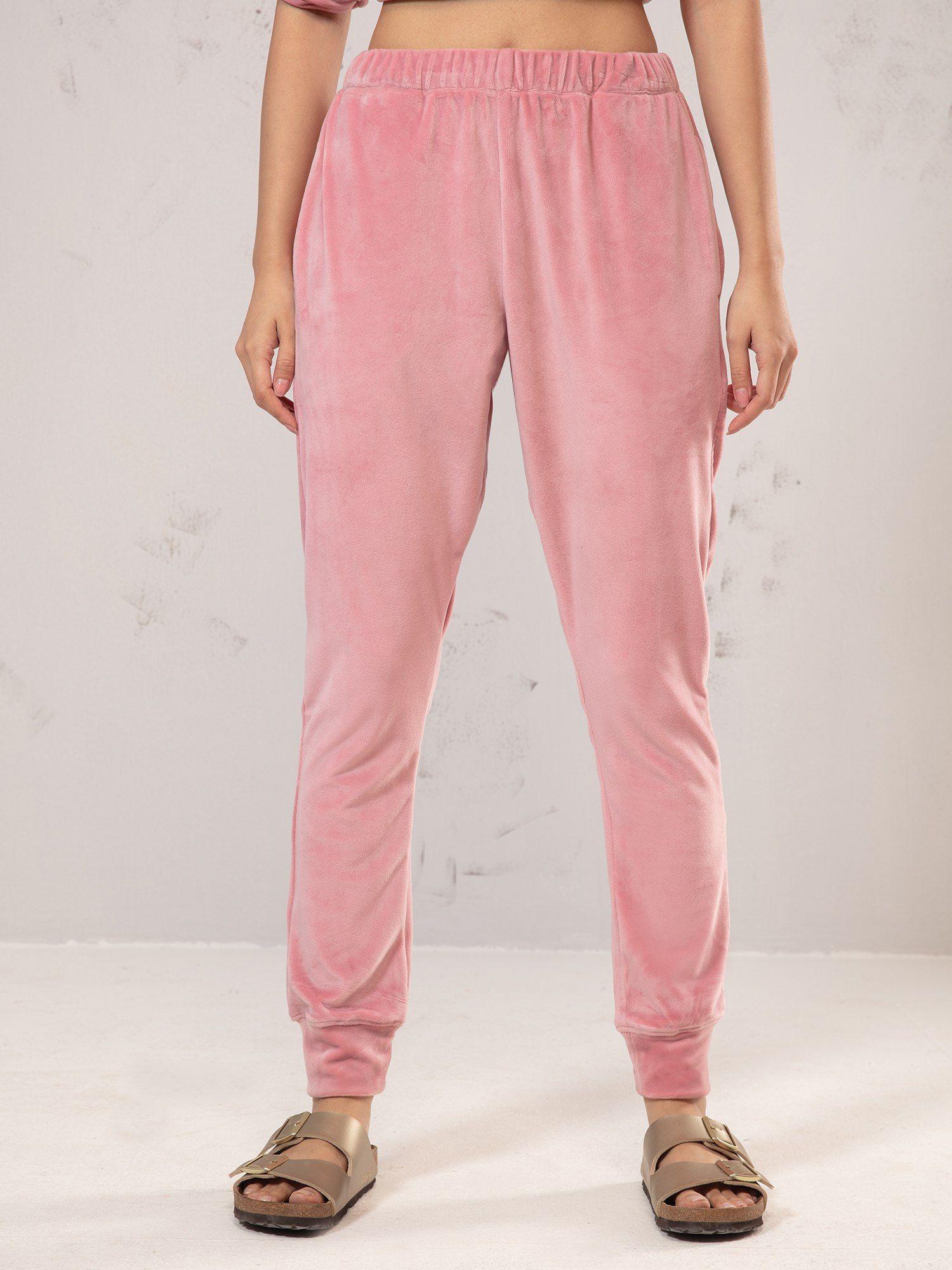 velour jogger heather rose nys049 pink