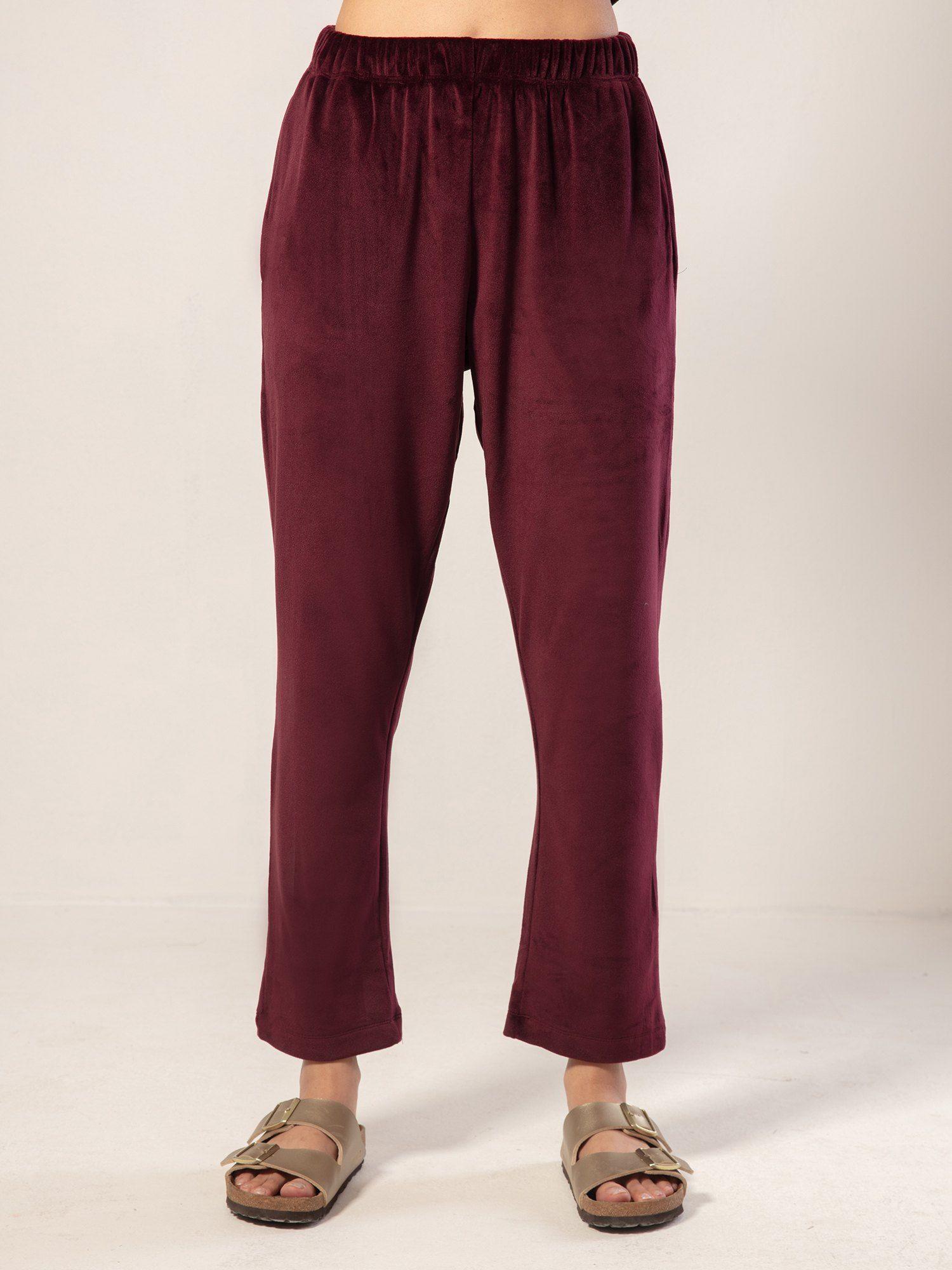 velour pant-ruby wine nys048 wine