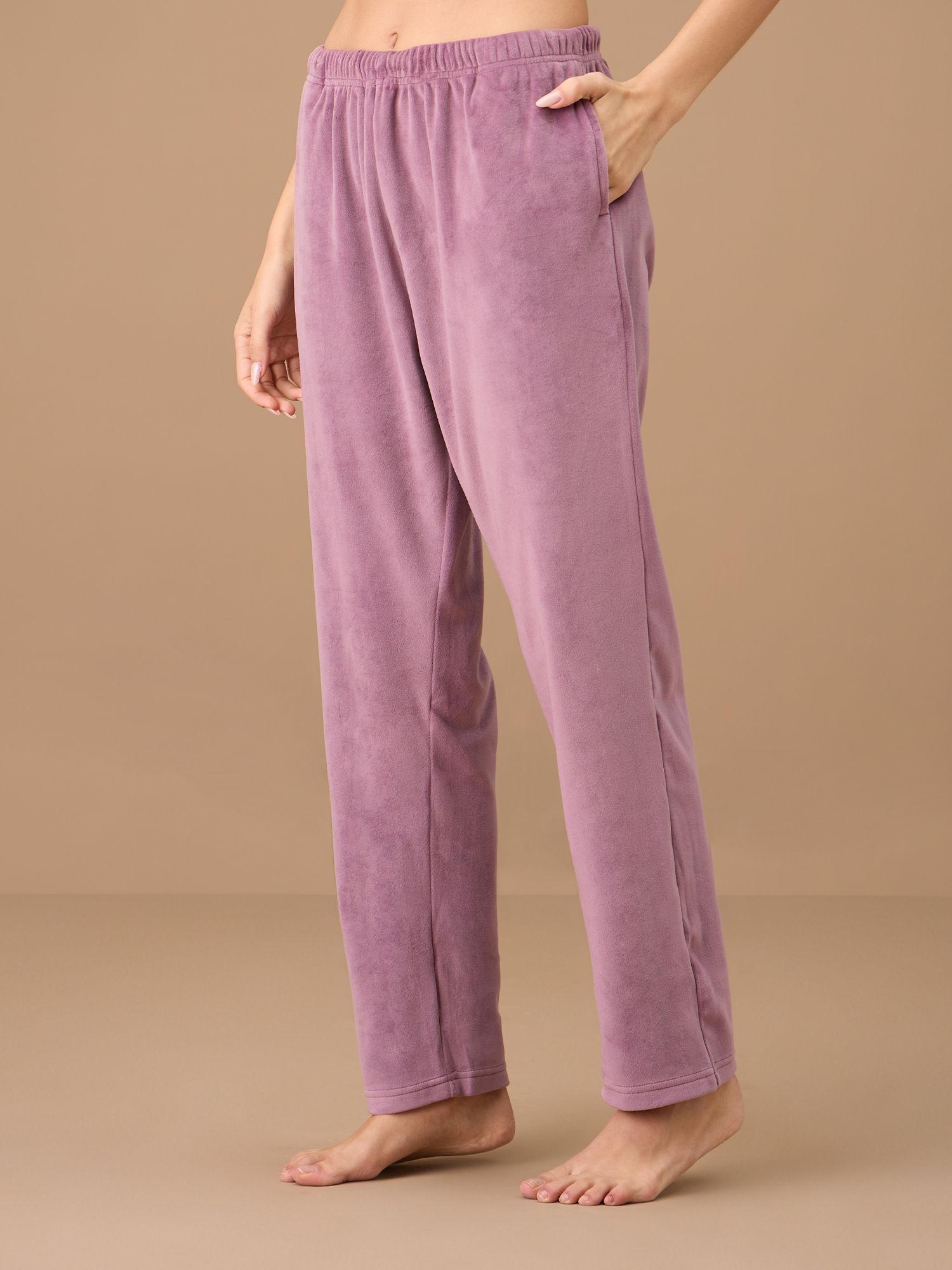 velour pants - nys048 - grape