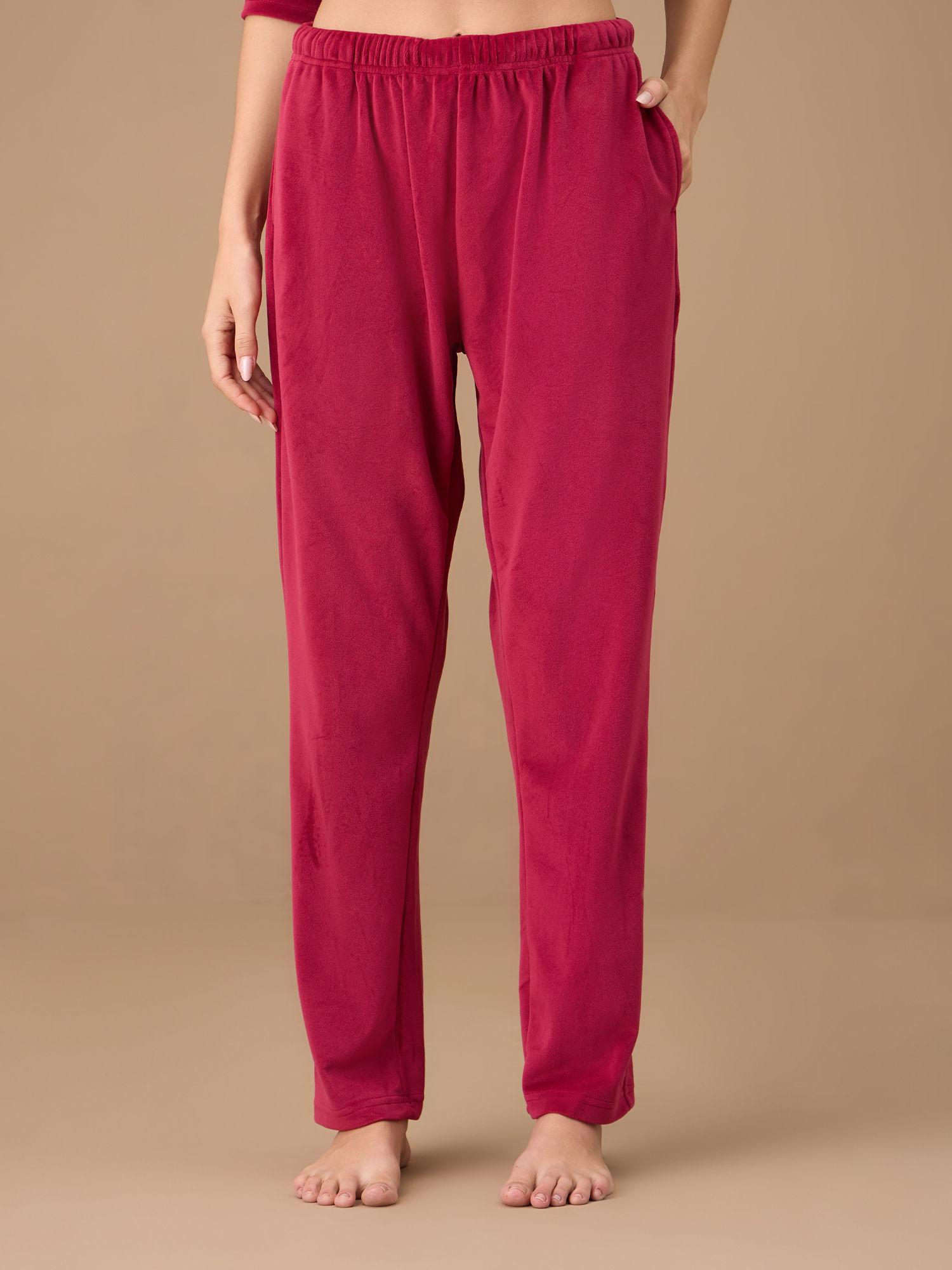 velour pants - nys048 - wine