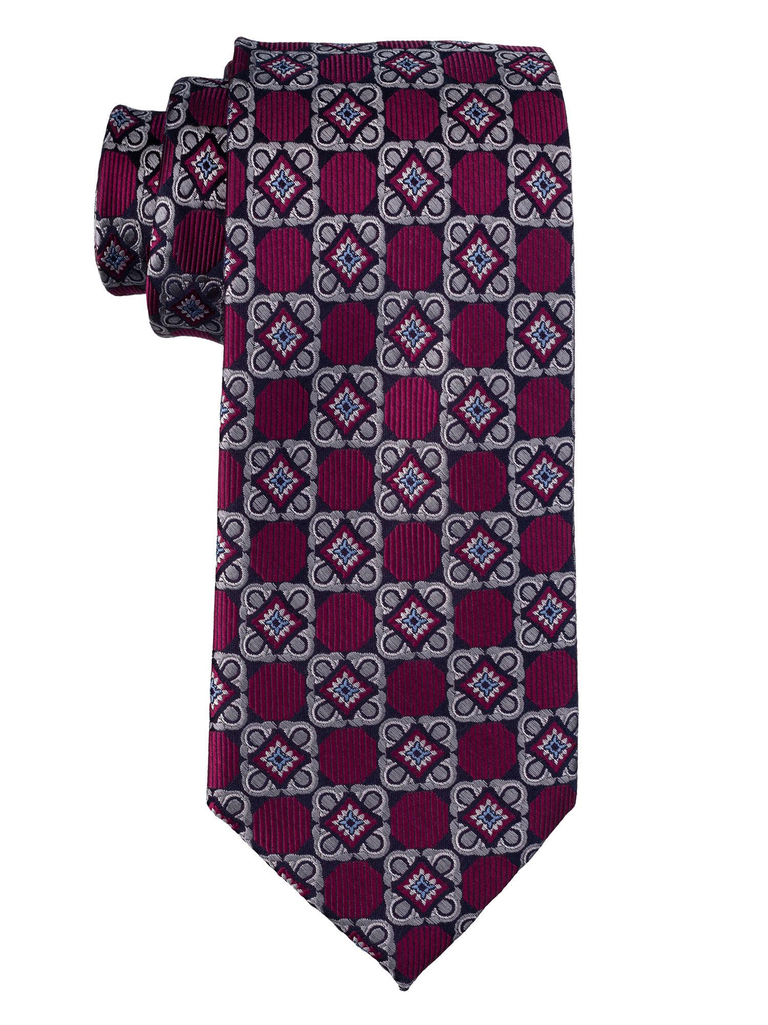 velour purple geometric print silk tie