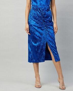 velvet pencil skirt