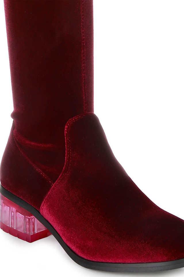 velvet zipper womens boots