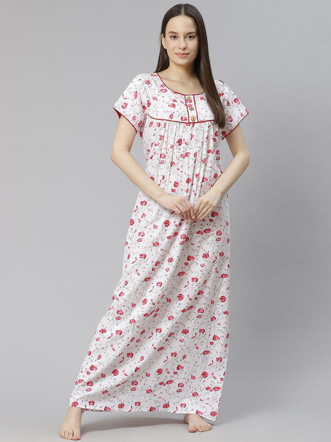 vemante pink printed maxi nightdress sp18pllwp