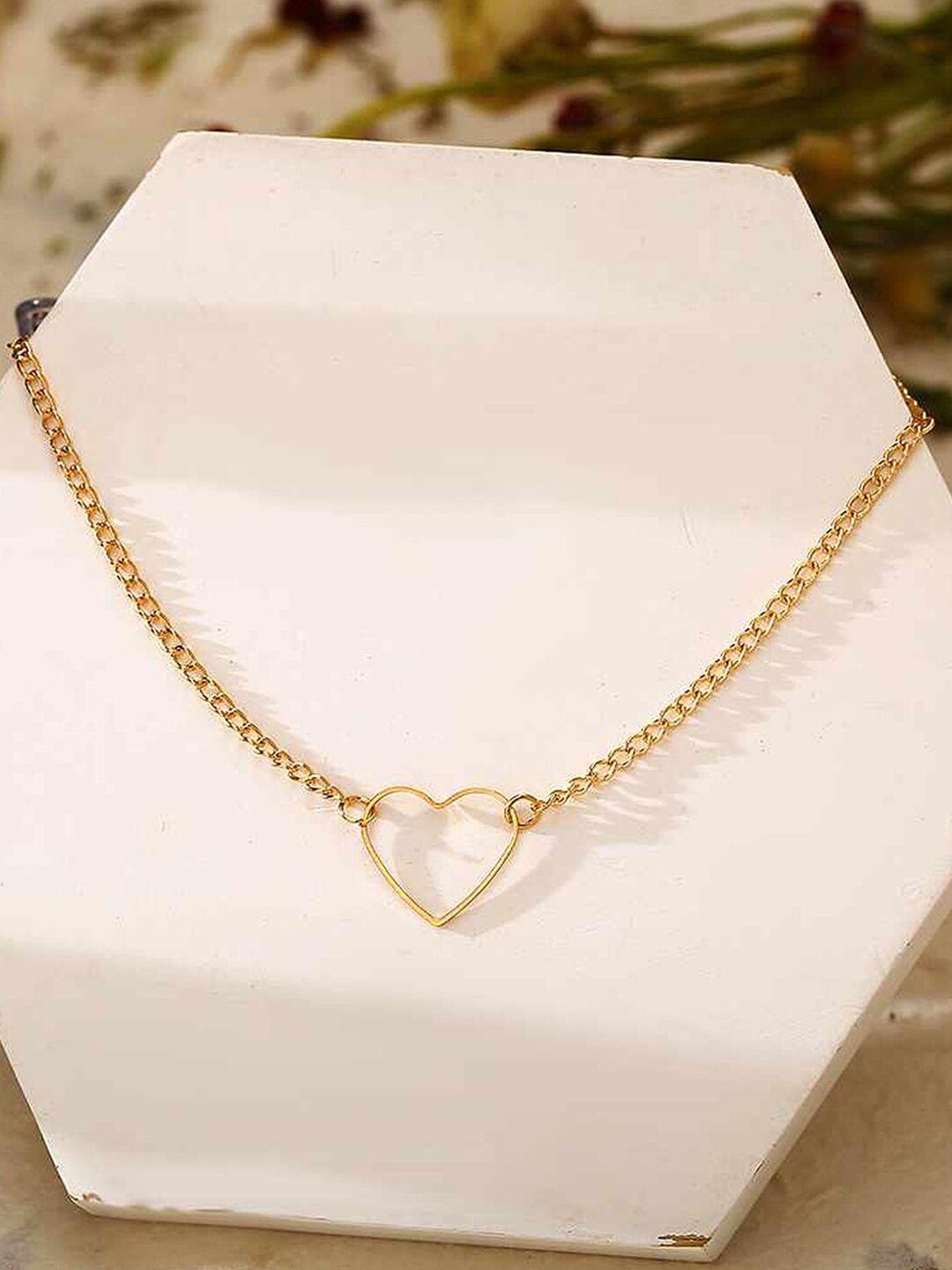 vembley gold-plated heart choker necklace