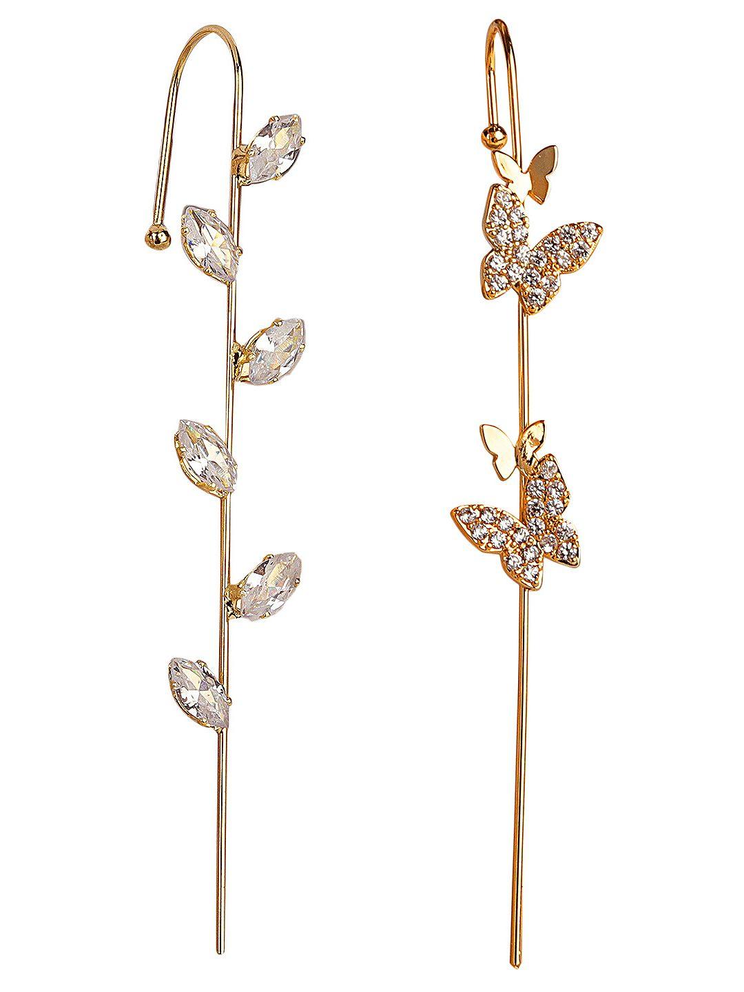 vembley gold-toned spiked ear cuff earrings