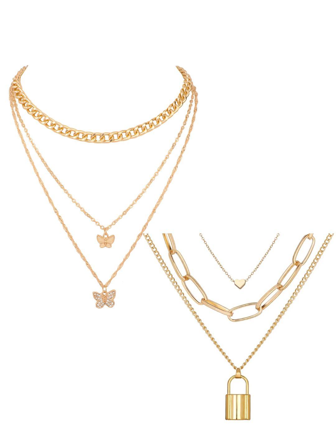 vembley set of 2 gold-plated layered necklace