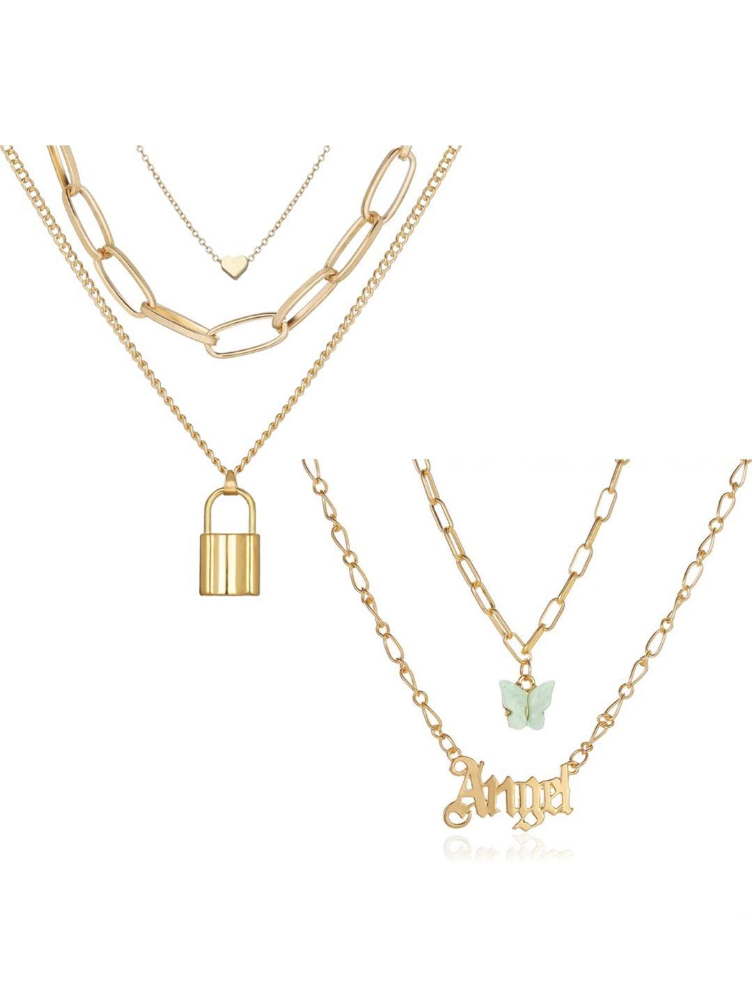 vembley set of 2 gold-plated layered necklace