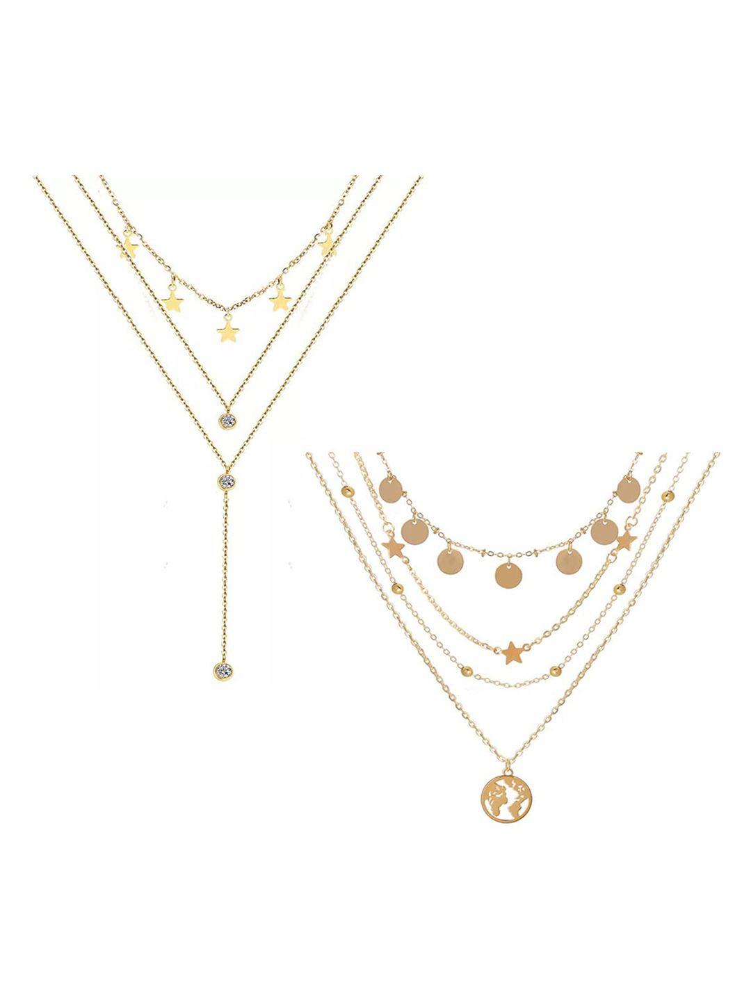 vembley set of 2 gold-plated layered necklaces