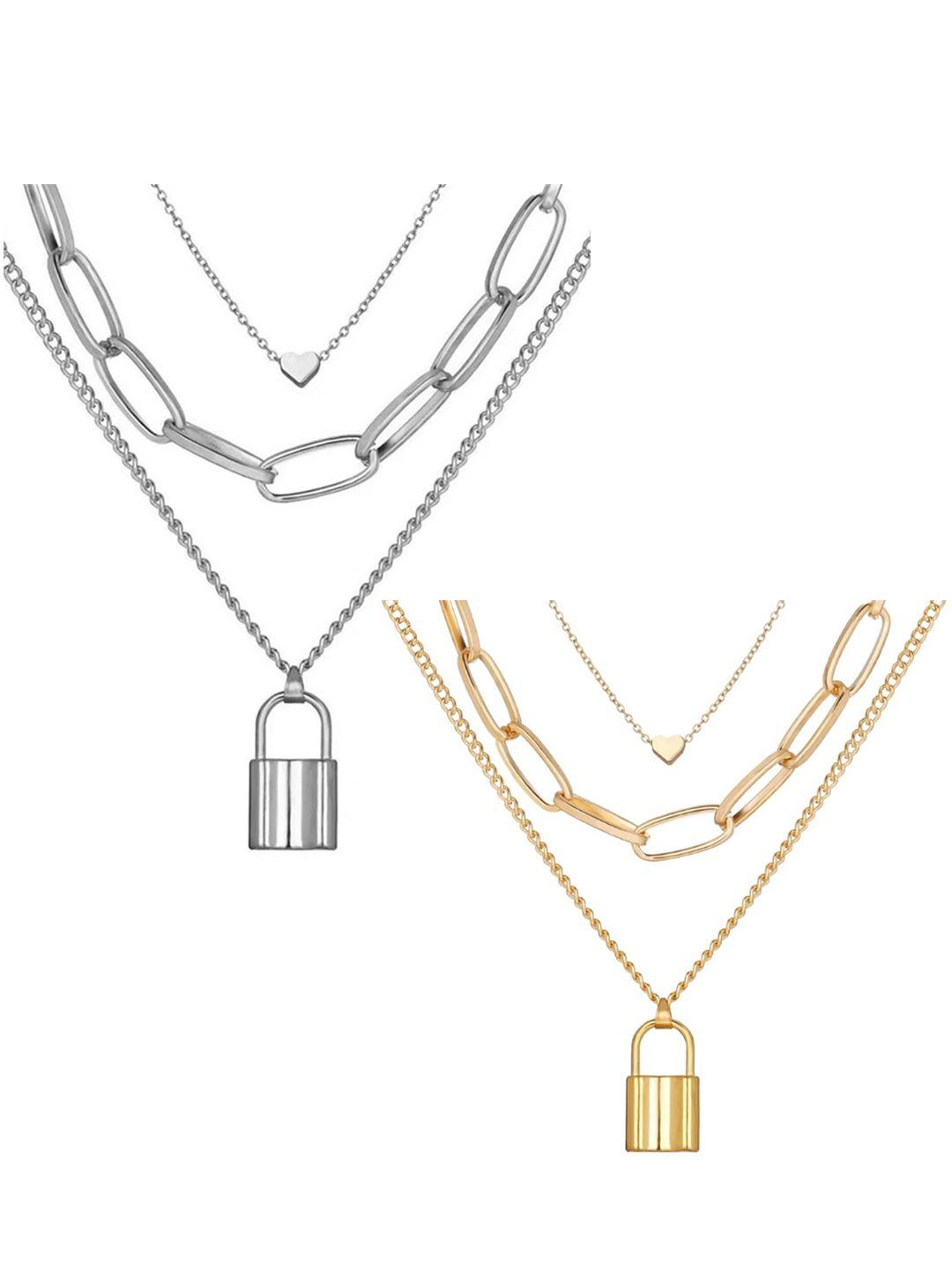 vembley set of 2 gold-toned & gold-plated layered necklace