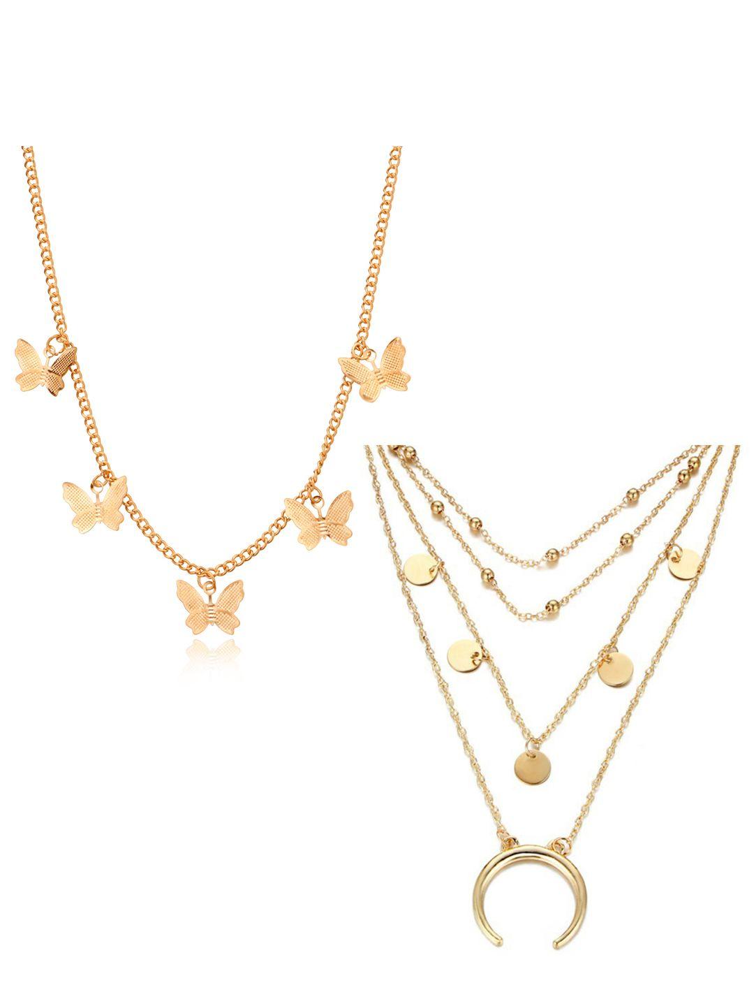 vembley set of 2 gold-toned gold-plated layered necklace