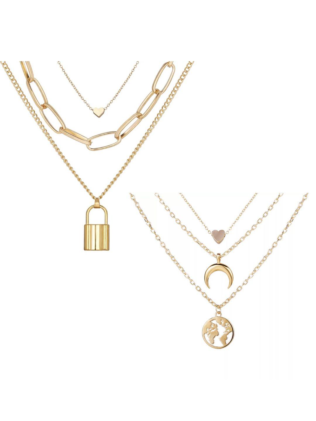 vembley women set of 2 gold-plated layered necklace