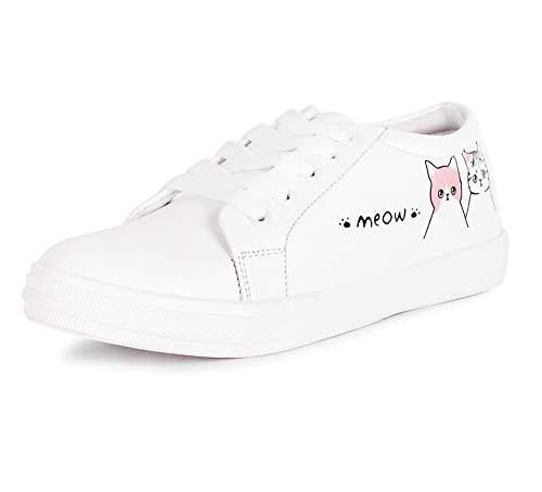 vendoz women and girls latest collection stylish white casual shoes sneakers - 6uk (39 eu)