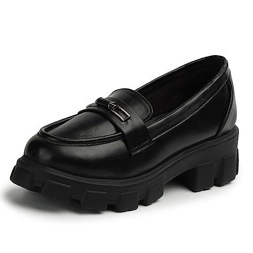 vendoz women casual office wear slip on black shoes sneakers - 38 eu