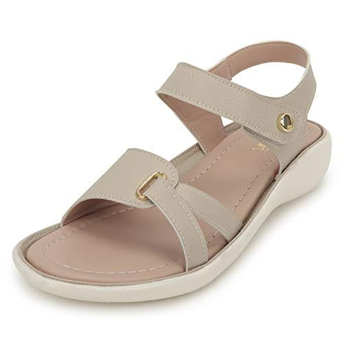 vendoz women stylish cream flat sandals