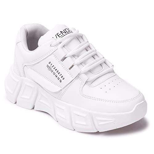 vendoz women white casual sneakers - 41 eu