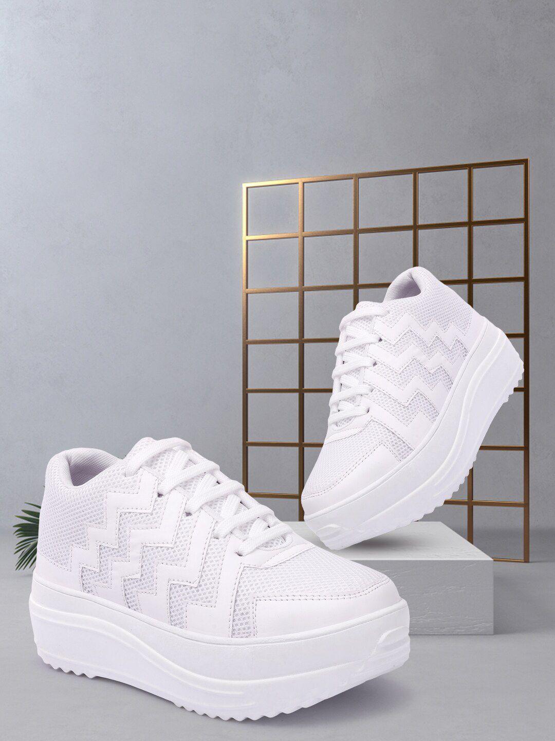 vendoz women white chunky sneakers