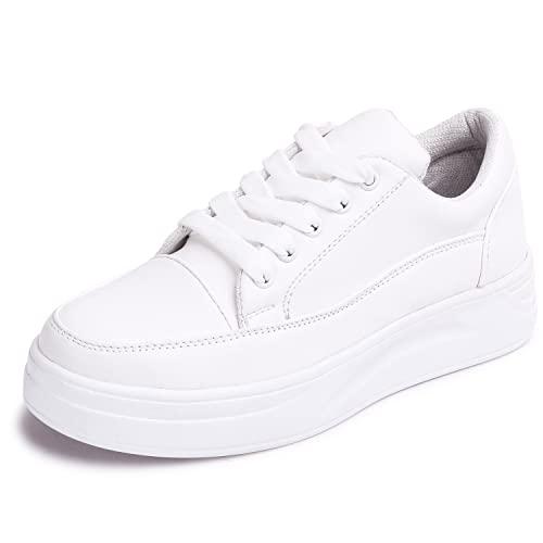 vendoz women white stylish casual sneakers - 39 eu