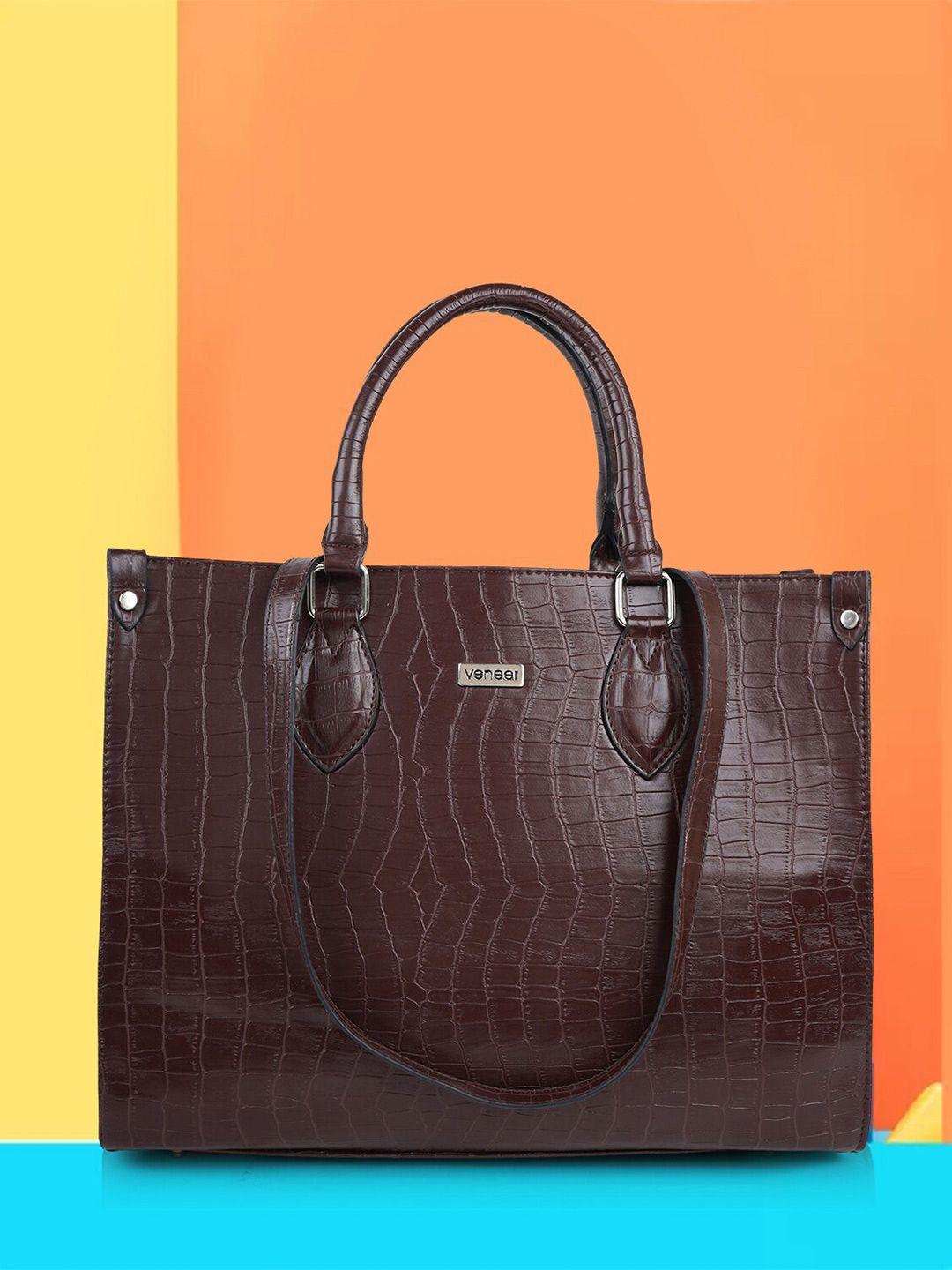 veneer textured classy tote handbag