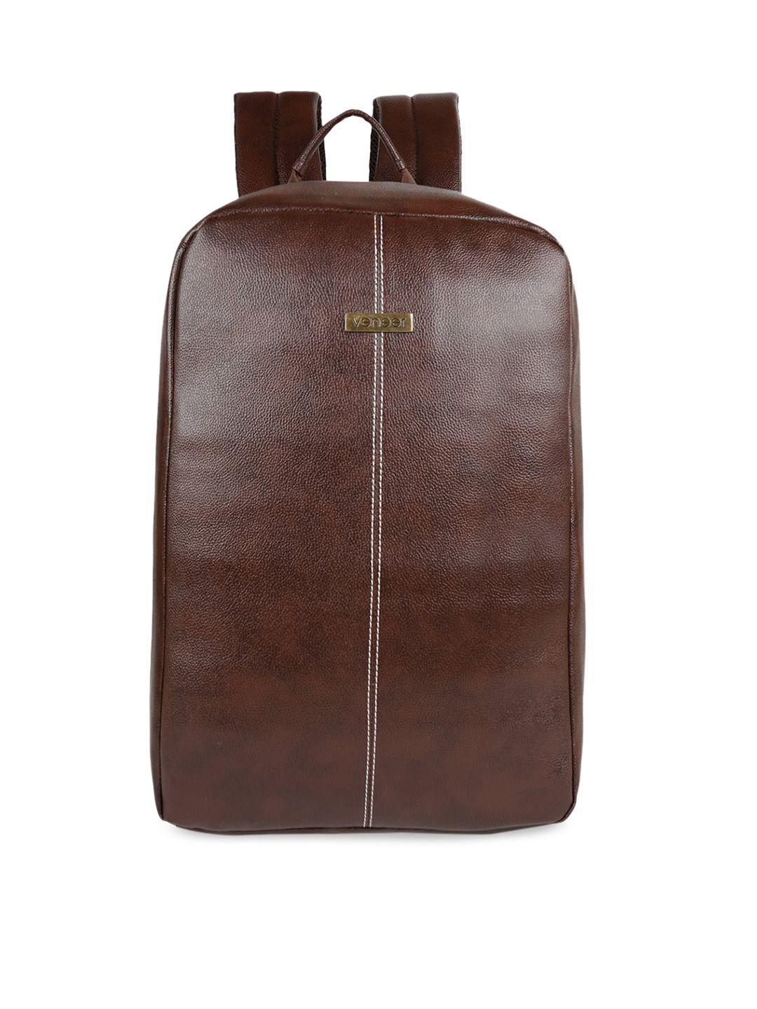 veneer unisex brown backpack with anti-theft