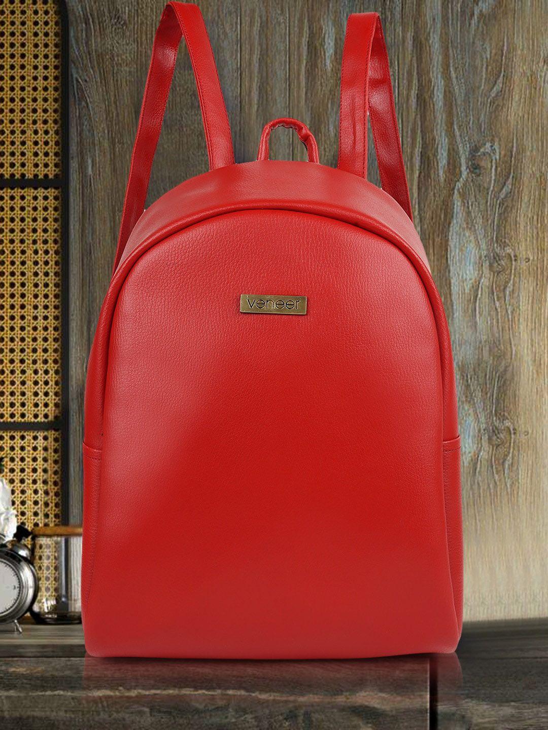 veneer unisex red backpacks