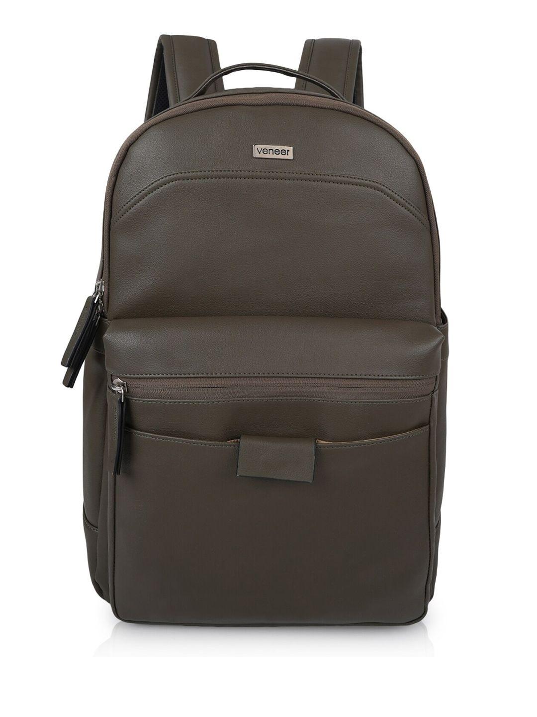 veneer unisex water resistant leather 16 inch laptop backpack