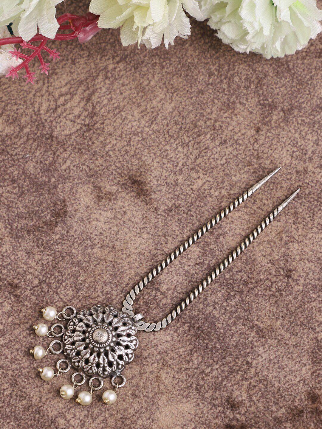 veni oxidized silver-plated hair juda pin