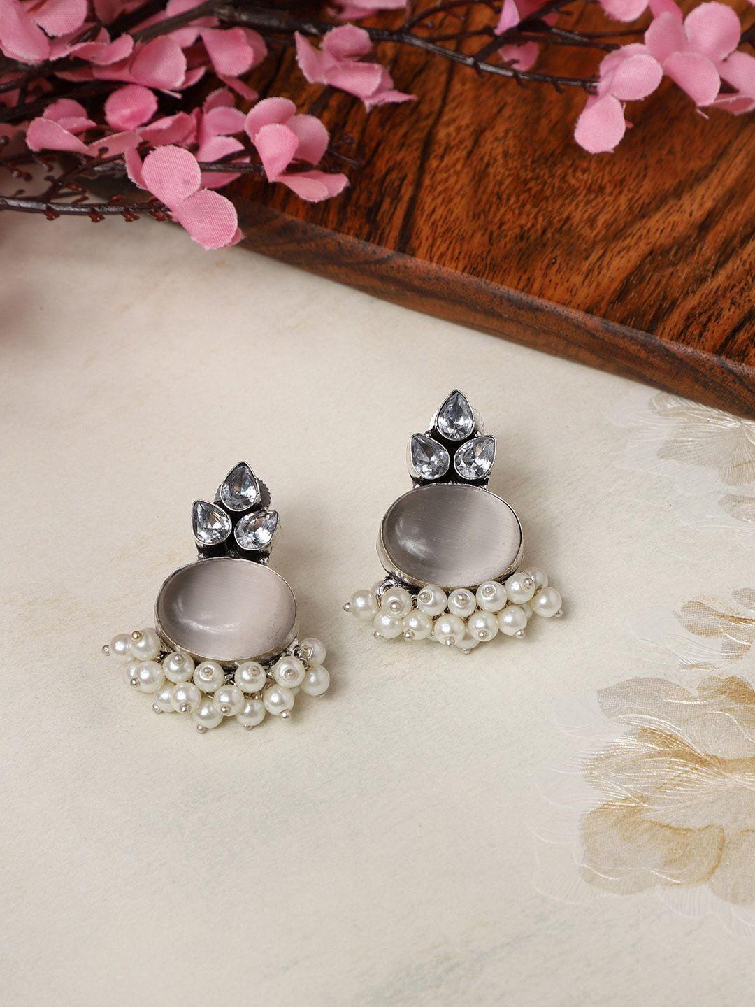 veni silver-plated classic oxidised drop earrings
