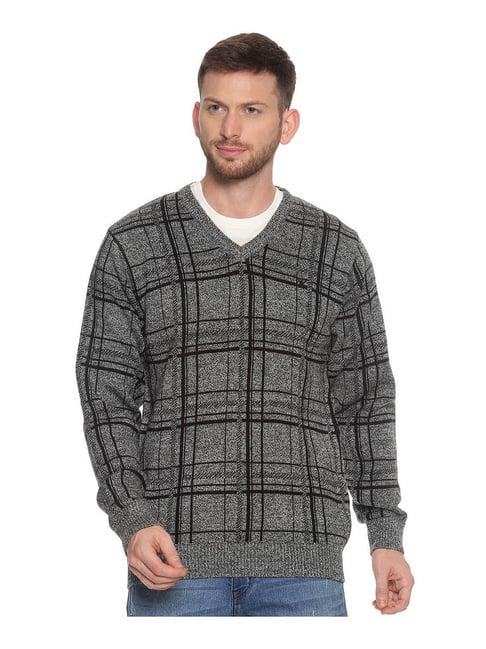 venitian- forbidden clothing black & grey checks sweater