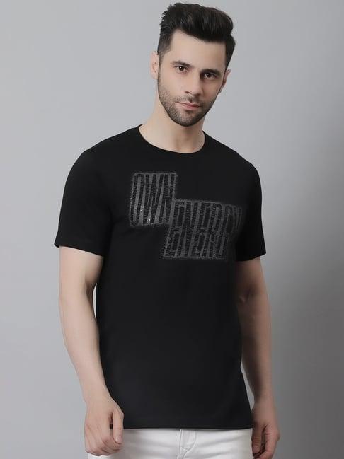 venitian- forbidden clothing black slim fit graphic print crew t-shirt
