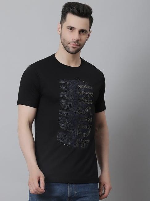 venitian- forbidden clothing black slim fit printed t-shirt