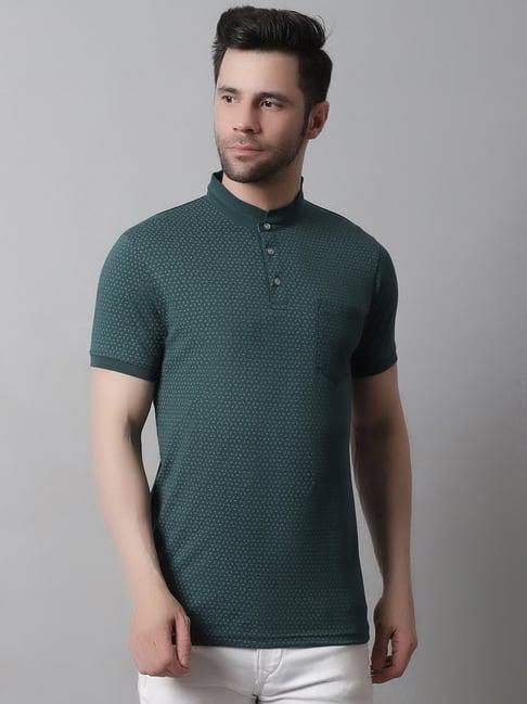 venitian- forbidden clothing dark green slim fit printed t-shirt