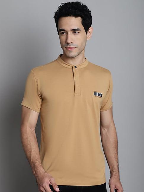 venitian- forbidden clothing light mustard slim fit t-shirt