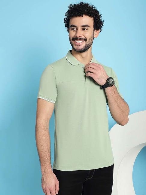 venitian- forbidden clothing mint green slim fit printed polo t-shirt