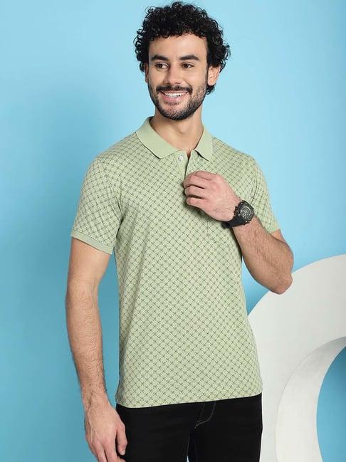 venitian- forbidden clothing mint green slim fit printed polo t-shirt