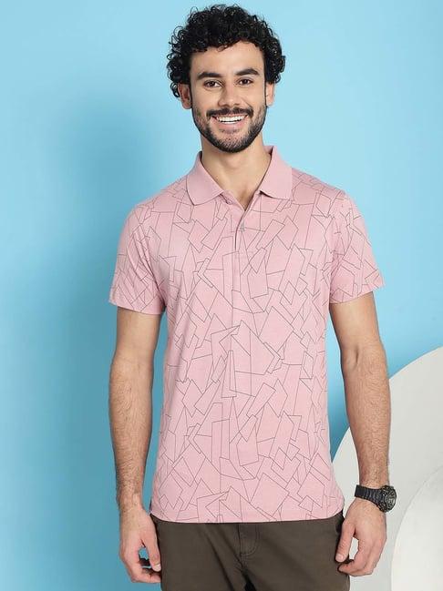 venitian- forbidden clothing onion pink slim fit printed polo t-shirt