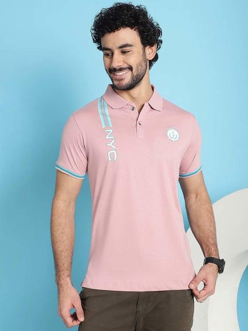 venitian- forbidden clothing onion pink slim fit printed polo t-shirt