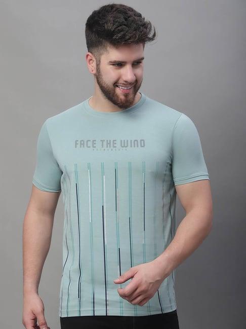 venitian- forbidden clothing sea green slim fit printed t-shirt