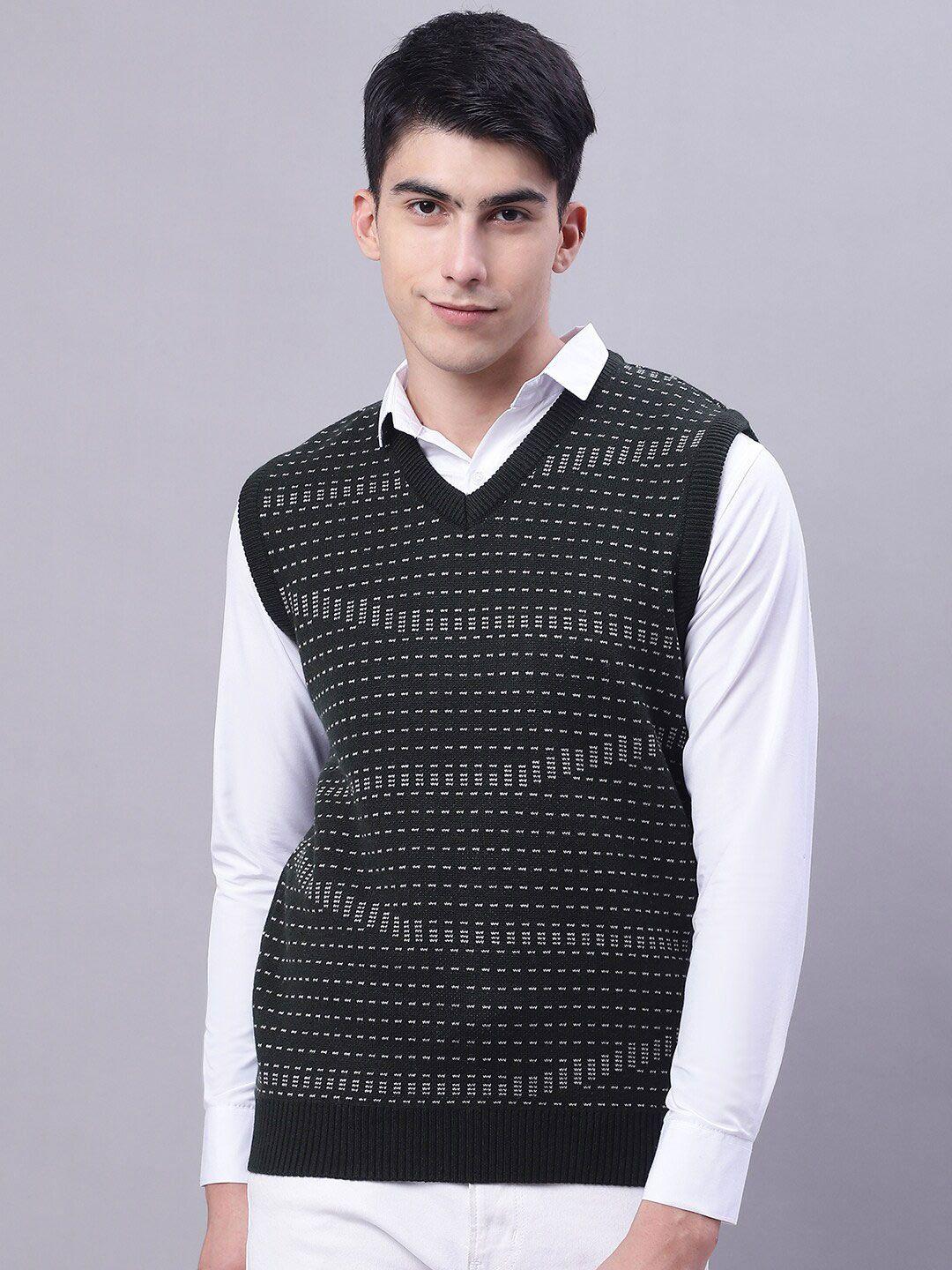 venitian geometric embroidered acrylic sweater vest