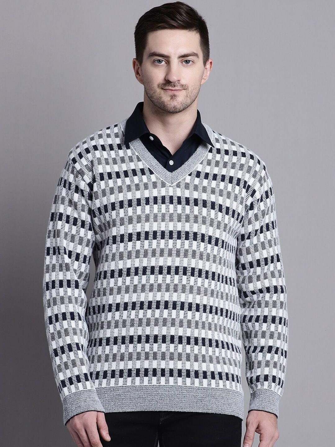 venitian geometric printed acrylic pullover sweater