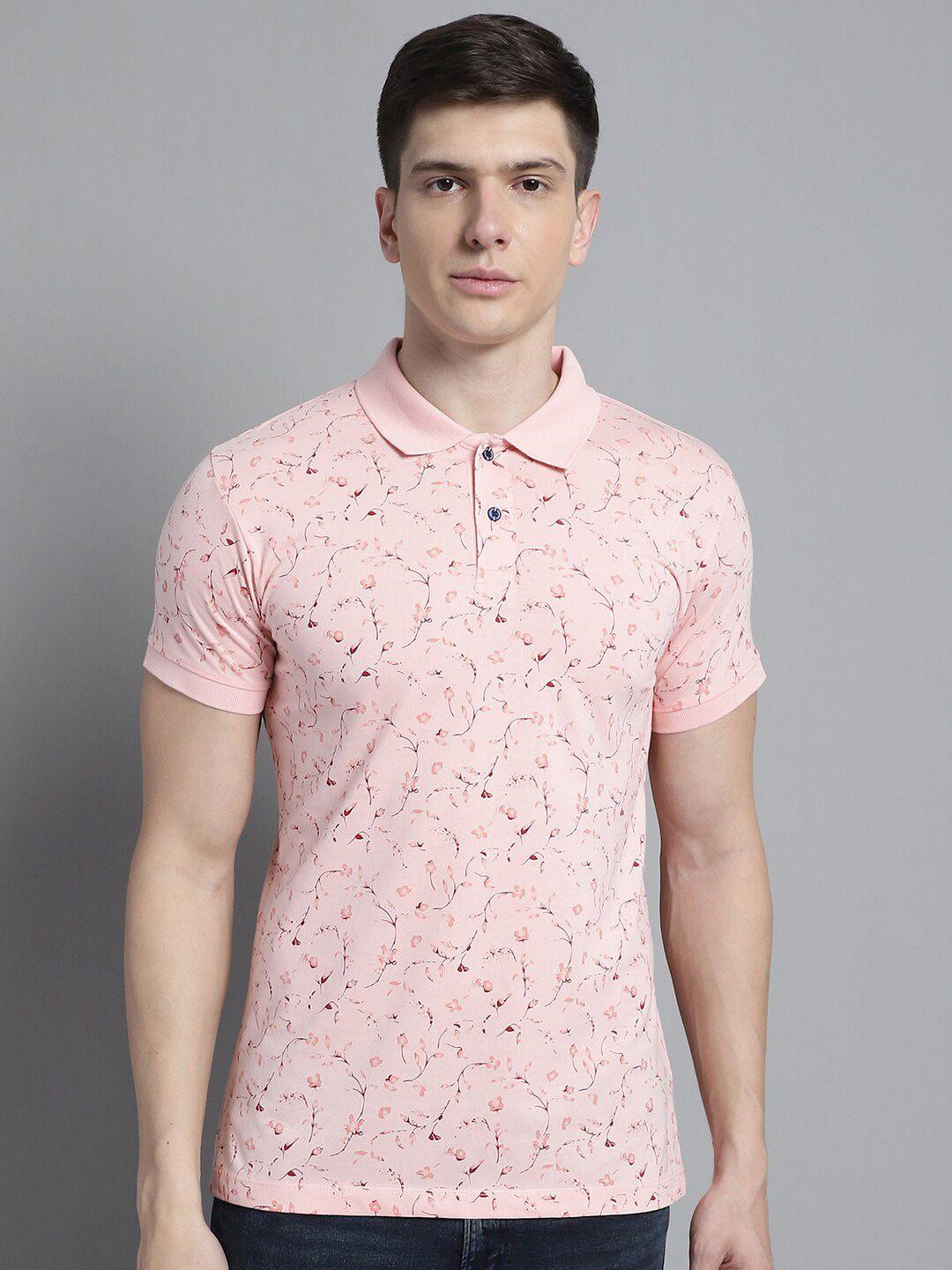 venitian printed polo collar short sleeves slim fit cotton t-shirt