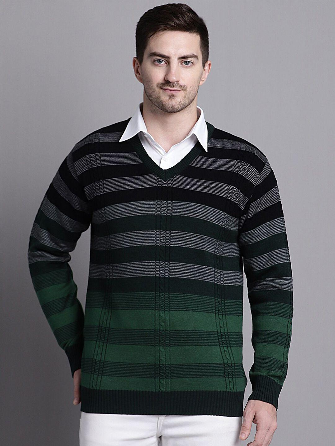 venitian striped acrylic pullover sweater