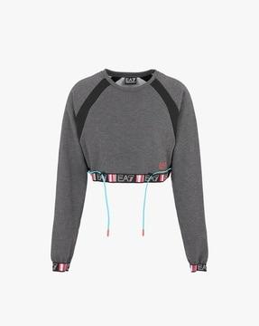 ventus line cropped sweatshirt with raglan sleeves