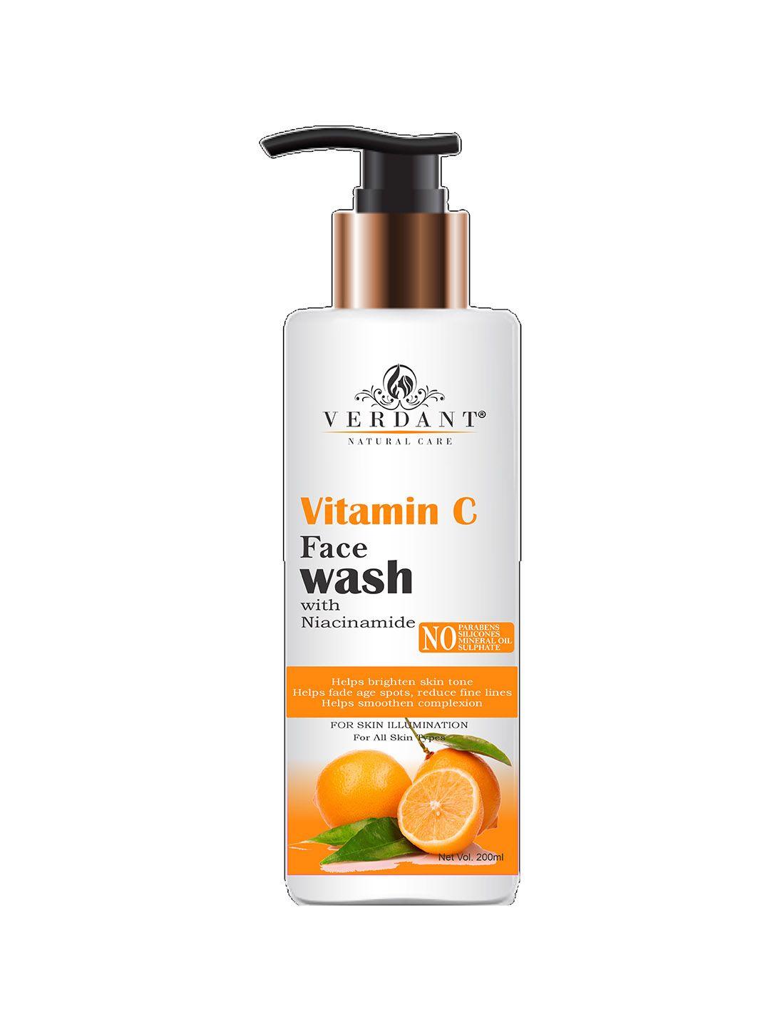 verdant natural care vitamin c face wash with niacinamide & pippermint - 200 ml