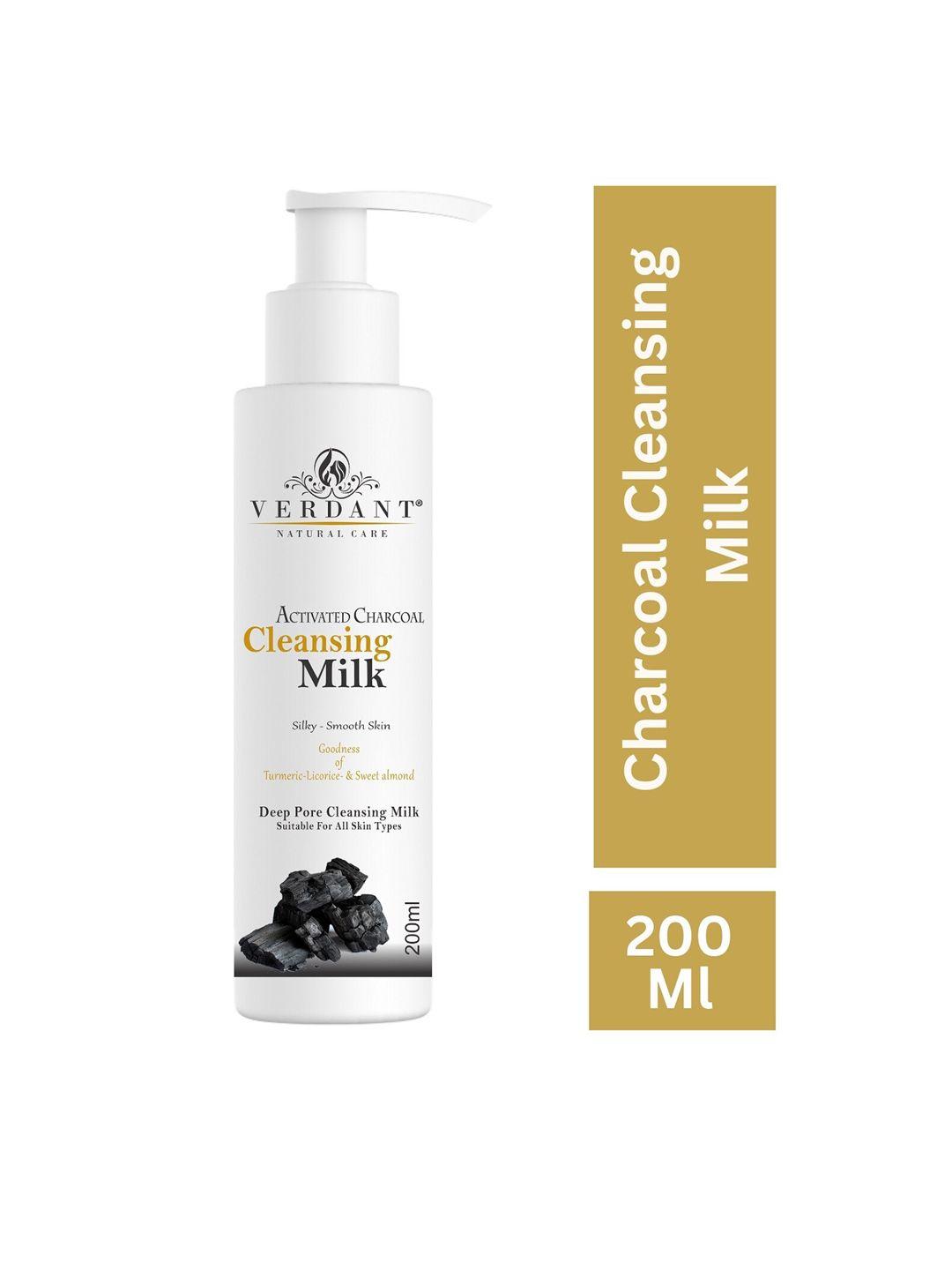 verdant natural care activated charcoal cleansing milk & make up remover 200ml