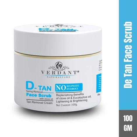 verdant natural care instant glow tan removal & de tan face scrub(100 ml)