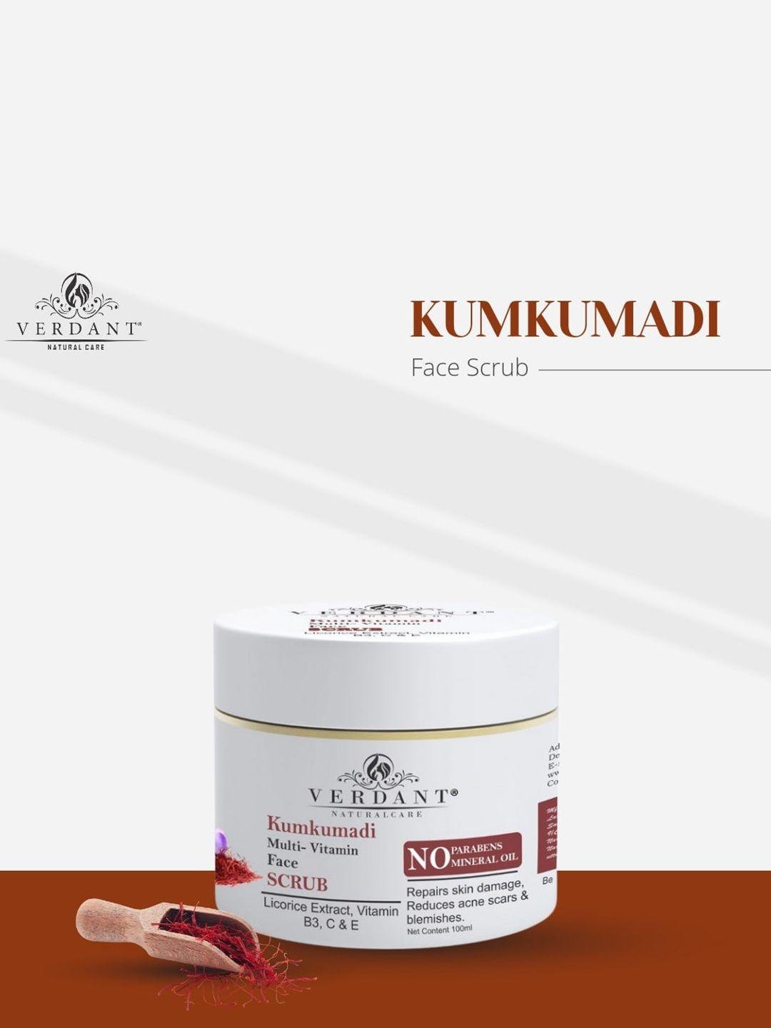 verdant natural care lightening & brightening kumkumadi face scrub -100ml